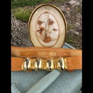 Vintage Jennifer Moore brown belt with gold buckle
